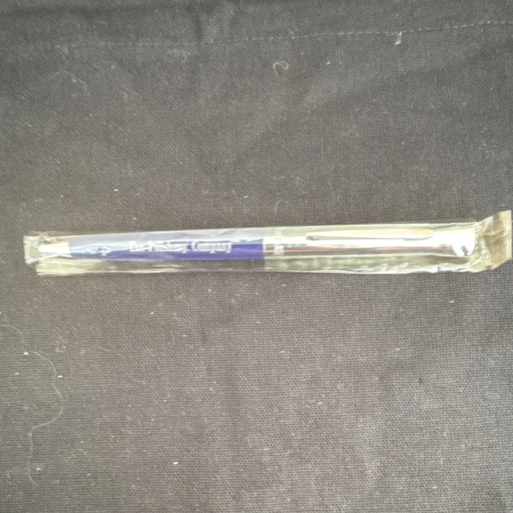 Garland Metal Ballpoint Pen Blue Ink Chrome Trim Vintage Collectible with Box